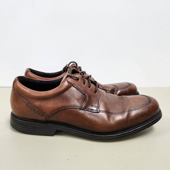 Rockport Mens Charles Road Apron Toe Oxford Shoe Size 9.5 Leather V82592 - Picture 1 of 14